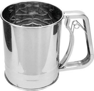 Saupoudreur inox + poignée 10x13 cm